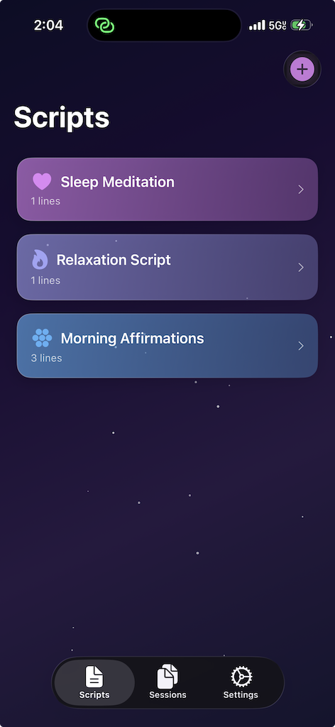 Sleep Train main screen